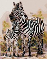 Zuty Maľovanie podľa čísel - Zebra s mláďaťom, 80 x 100 cm, napnuté plátno na ráme - cena, srovnání