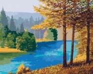 Zuty Rieka tečúca v lese, 40x50 cm, vypnuté plátno na rám - cena, srovnání