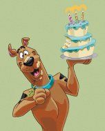 Zuty Scooby s narodeninovou tortou (Scooby Doo), 40x50 cm, vypnuté plátno na rám - cena, srovnání