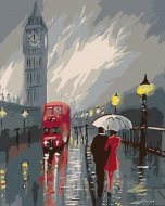 Zuty Maľovanie podľa čísel - Big Ben v daždi, 80 x 100 cm, napnuté plátno na rám - cena, srovnání
