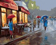 Zuty Maľovanie podľa čísel - Daždivý deň v meste, 40 x 50 cm, napnuté plátno na rám - cena, srovnání