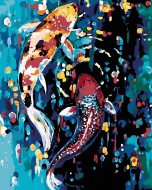 Zuty Maľovanie podľa čísel - Dve farebné rybky, 80 x 100 cm, napnuté plátno na rám - cena, srovnání