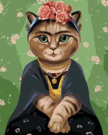 Zuty Maľovanie podľa čísel - Frida Kahlo ako mačka, 40 x 50 cm, napnuté plátno na rám - cena, srovnání