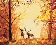 Zuty Maľovanie podľa čísel - Jelene v lese, 40 x 50 cm, napnuté plátno na rám - cena, srovnání