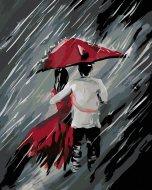 Zuty Maľovanie podľa čísel - Milenci pod dáždnikom a silný dážď, 40 x 50 cm, bez rámu a bez napnutia plátna - cena, srovnání
