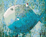 Zuty Maľovanie podľa čísel - Modrá ryba, 100 x 80 cm, napnuté plátno na ráme - cena, srovnání