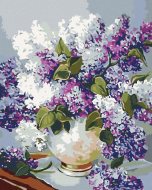 Zuty Maľovanie podľa čísel - Orgován vo váze so zlatým okrajom, 80 x 100 cm, napnuté plátno na rám - cena, srovnání