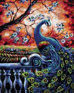 Zuty Maľovanie podľa čísel - Páv pod rozkvitnutým stromom, 80 x 100 cm, bez rámu a bez napnutia plátna - cena, srovnání