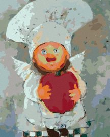 Zuty Maľovanie podľa čísel - Kuchár s tekvicou, 40 x 50 cm, napnuté plátno na ráme