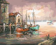 Zuty Maľovanie podľa čísel - Lode v starom prístave, 100 x 80 cm, napnuté plátno na ráme - cena, srovnání