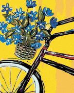 Zuty Maľovanie podľa čísel - Modré kvety na bicykli, 40 x 50 cm, napnuté plátno na ráme - cena, srovnání