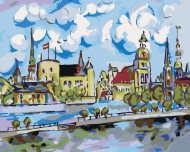 Zuty Maľovanie podľa čísel - Cesta k mestu, 100 x 80 cm, napnuté plátno na rám - cena, srovnání