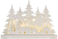 Emos LED dekorácia drevená - vianočná dedinka, 31 cm, 2x AA, vnútorná, teplá biela, časovač - cena, srovnání