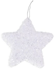 Laalu Hviezda s glitrami biela 10cm