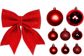 Laalu Sada ozdôb ČERVENÉ VIANOCE na stromčeky 240 - 270cm