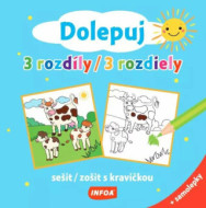 Dolepuj 3 rozdíly / 3 rozdiely - sešit/ zošit s kravičkou + samolepky - cena, srovnání