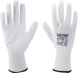 Extol PREMIUM Rukavice z polyesteru polomáčené v PU