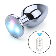 Kiotos Vibrating Aluminium LED Buttplug Medium - cena, srovnání