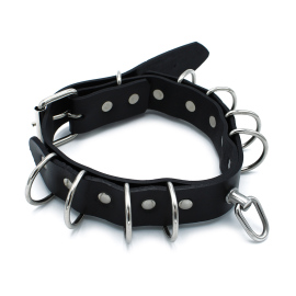 Kiotos Leather Collar Multi-D-Rings