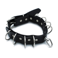 Kiotos Leather Collar Multi-D-Rings - cena, srovnání