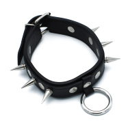 Kiotos Leather Spiked Collar with O-Ring - cena, srovnání