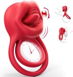 Superlove Vibrating Cock Ring with Licking Tongue