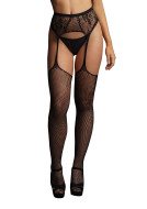 Le Désir Fishnet and Lace Garterbelt Stockings - cena, srovnání