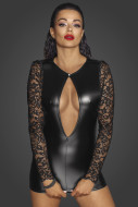 Noir Handmade F253 Short Powerwetlook Dress with Lace Sleeves - cena, srovnání